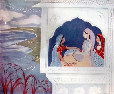 Sailoz Mookherjea (Artist), The Balcony, Painting