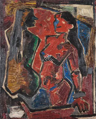 M.F. Husain (Artist), Untitled, 1955, Painting