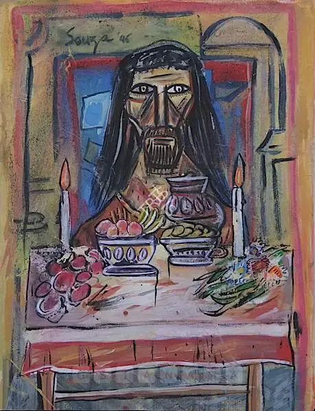 F.N. Souza (Artist), Christ, 1946, Painting