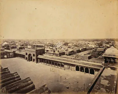 Samuel Bourne (Photographer), Delhi-The City from the Jumma Musjid Showing the Ridge, 1865, Antiquarian Photograph