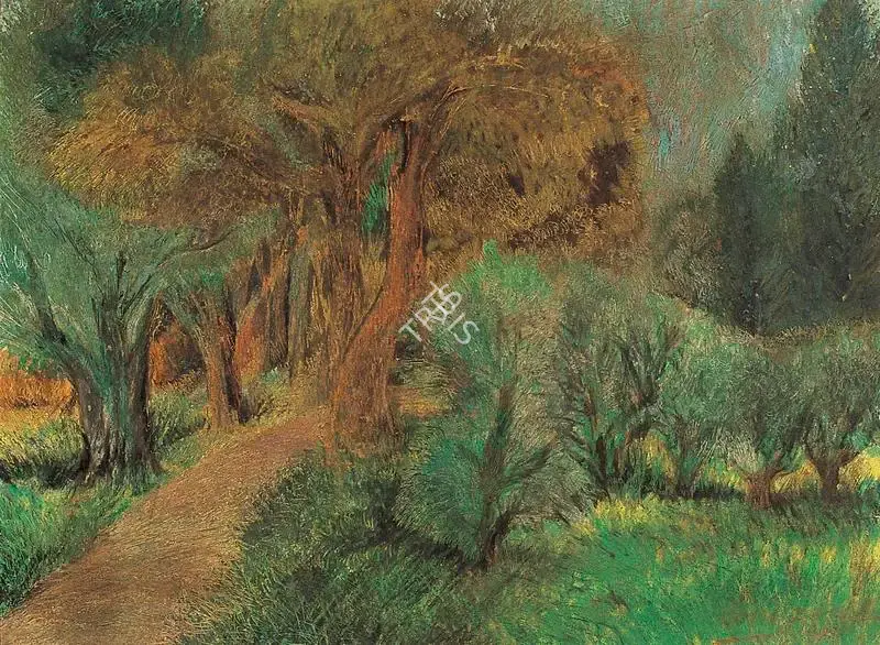 Sailoz Mookherjea (Artist), Landscape, 1951, Drawing