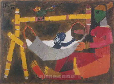 M.F. Husain (Artist), Untitled, 1954, Painting