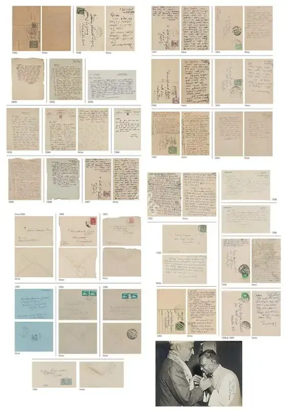 Bose, Nandalal (Artist). 24 Handwritten Letters, 7 Handwritten Envelopes & 1 Autographed Photo, 1935-1959 | Drawing, 2026 · Asta Guru