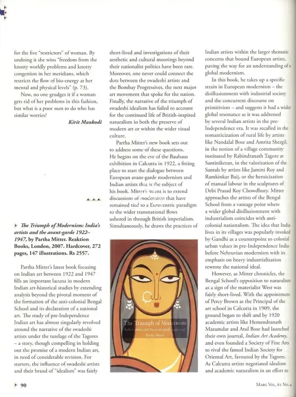 Niharika Dinkar (Essayist), The Triumph of Modernism, 2010, Essay