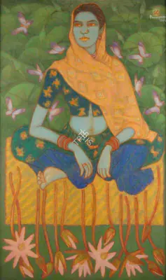 Ramachandran, A. (Artist). The Waterlilies Seller, 2004 | Painting, Sa.Mum/16.02.17, 2017 · Saffronart