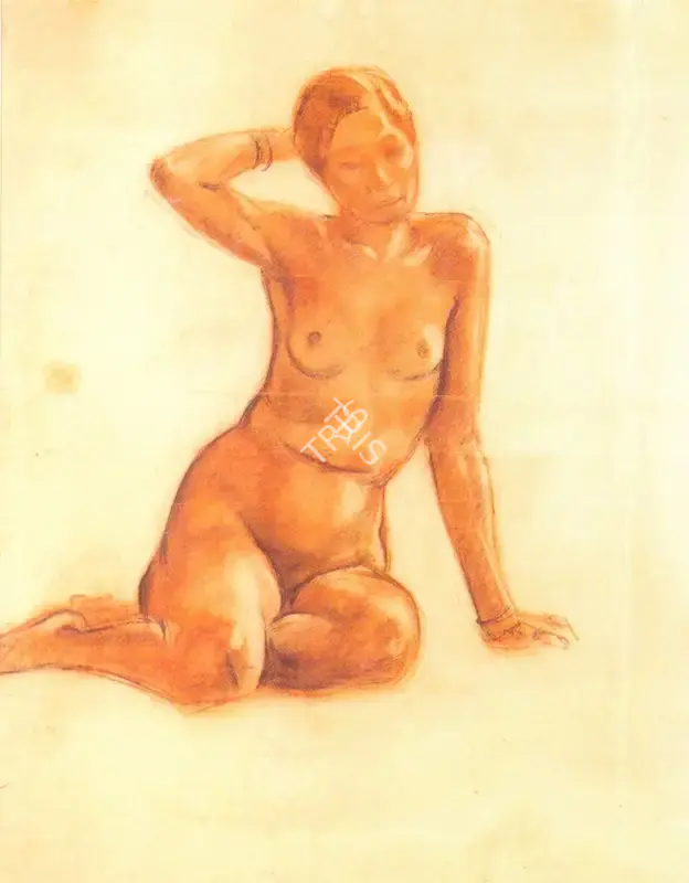 N.S. Bendre (Artist), Nude, 1953, Painting