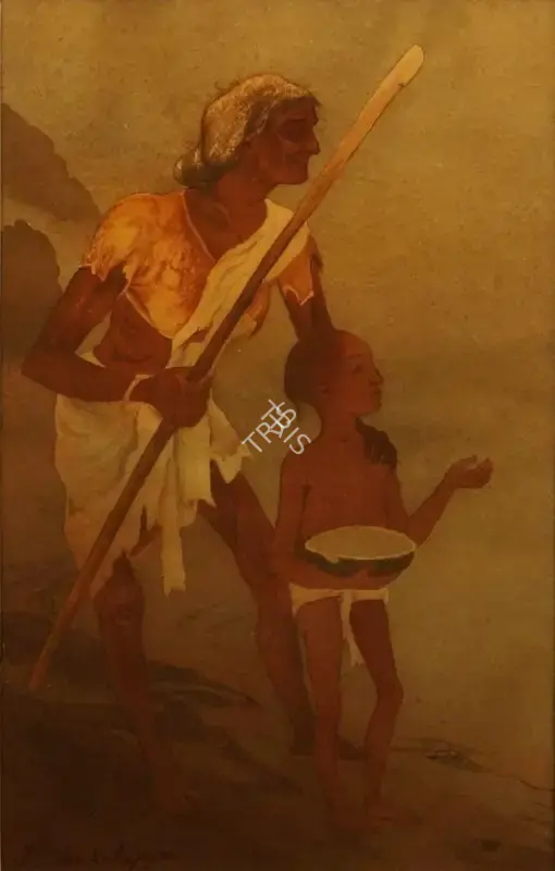 Venkatappa (Artist), Beggar and child, Painting