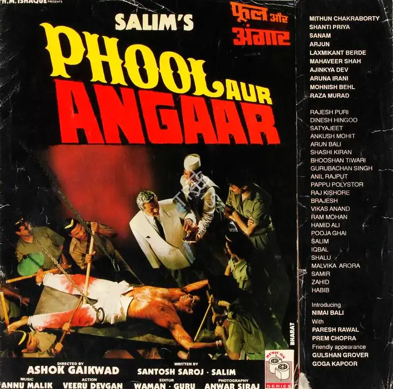 Salim (Producer), Phool Aur Angaar, 1993, Song-Synopsis Booklet