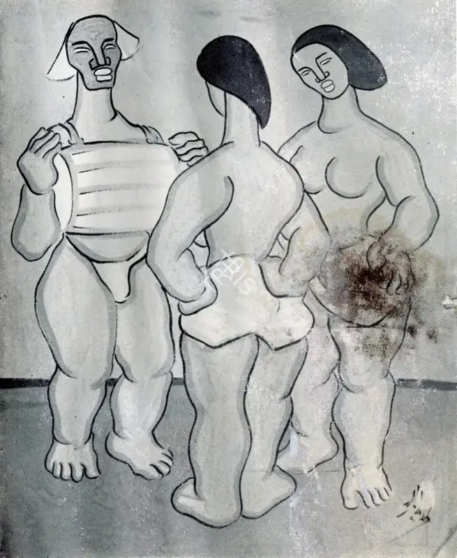 Gobardhan Ash (Artist), They Dance, Painting