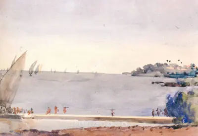 S.L. Haldankar (Artist), At Chowpatty Mumbai, Painting