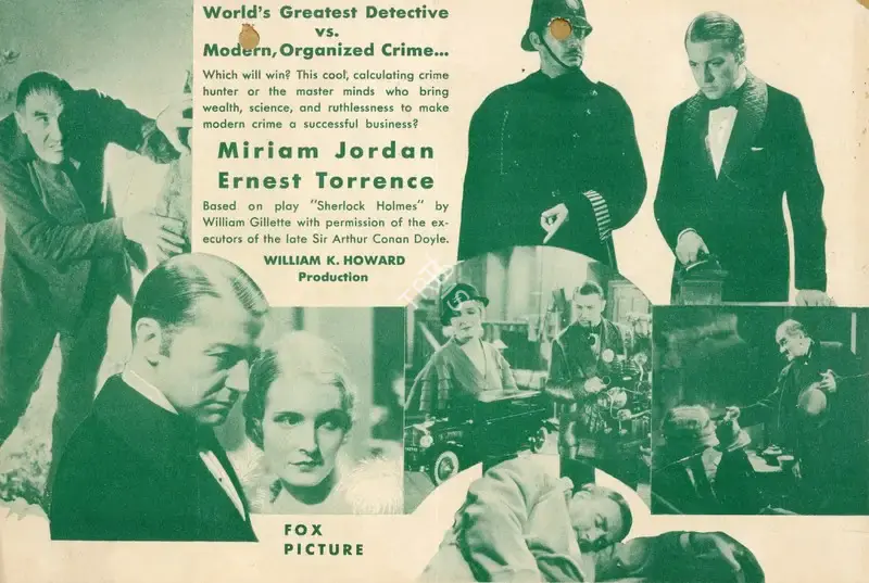 William K. Howard (Director), Sherlock Holmes, 1932, Handbill