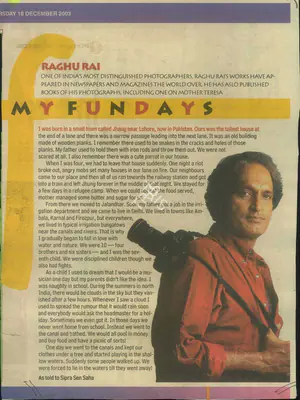 Sipra Sen Saha (Reporter), My Fundays, 2003, Newspaper Clipping