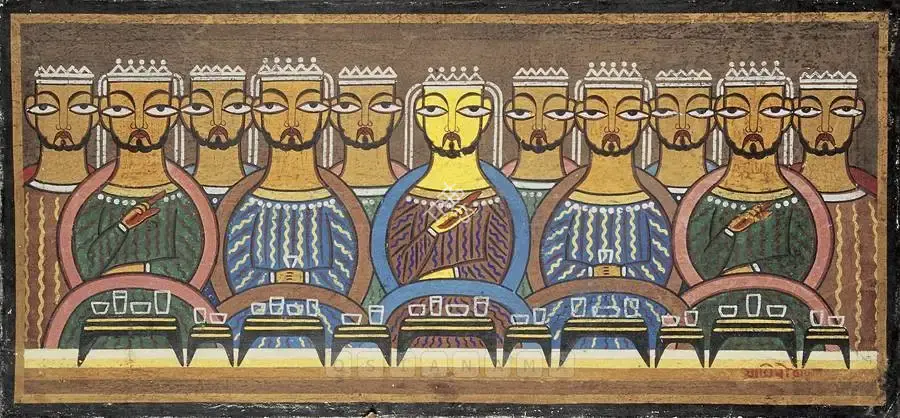 Jamini Roy (Artist), The Last Supper, 1941, Painting