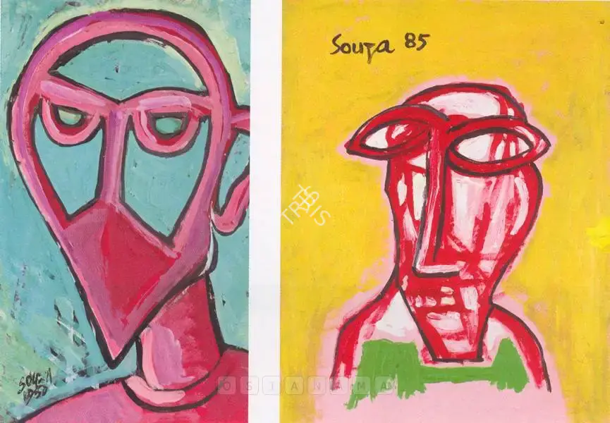 F.N. Souza (Artist), Untitled (Portrait Of A Man), 1950, Painting