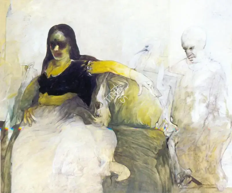 Das, Sunil (Artist). Woman in Black, 1991 | Painting, So.NeY/10.10.97, 1991