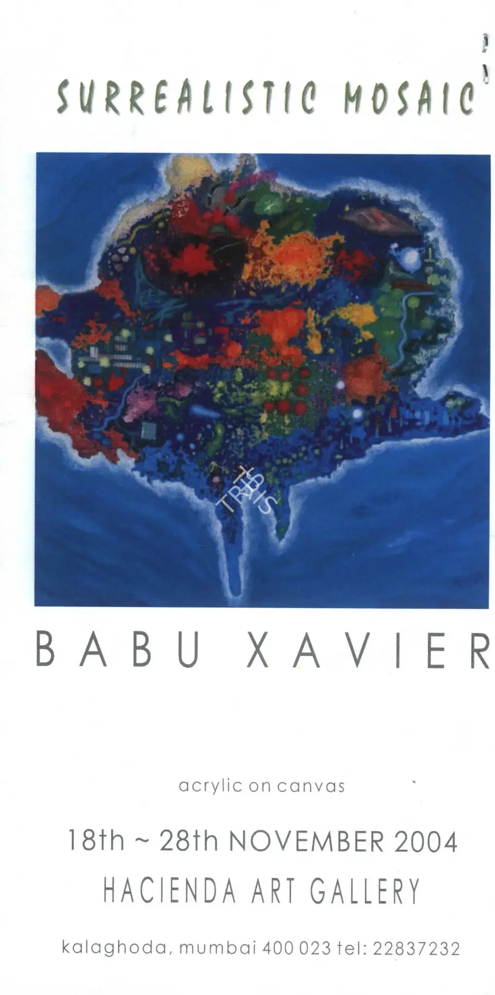 Babu Xavier (Artist), Babu Xavier, 2004, Solo Exhibition Invitation
