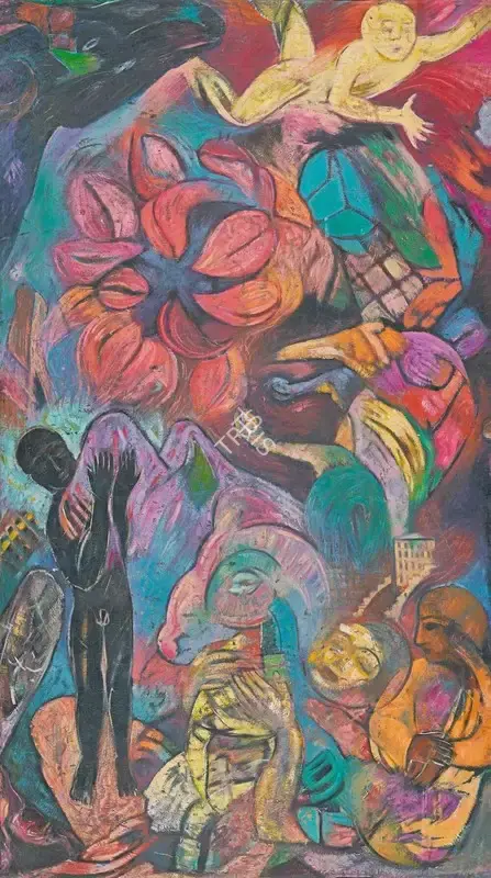 Thozhur, Vasudha (Artist). Story, 1990 | Painting, AG.Onl/17.12.23, 2023 · Asta Guru