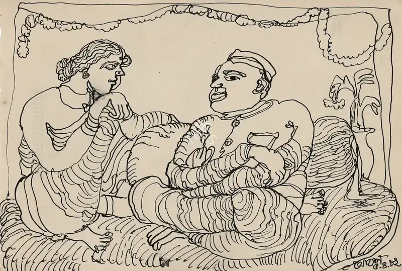 Jogen Chowdhury (Artist), Untitled, 1982, Drawing & Sketch