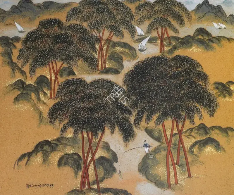 A.A. Almelkar (Artist), Landscape, 1957, Painting