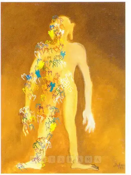Arpana Caur (Artist), The Body Is Just A Garment, Painting
