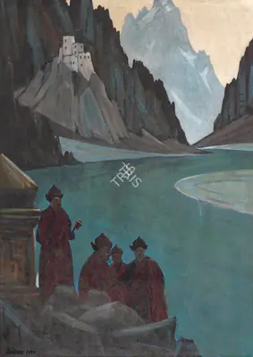 Serbjeet Singh (Artist), Bardhan Gompa - Zanskar, 1959, Painting
