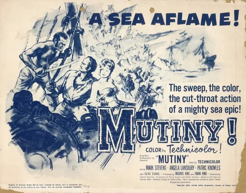 Edward Dmytryk (Director), Mutiny, 1952, Handbill
