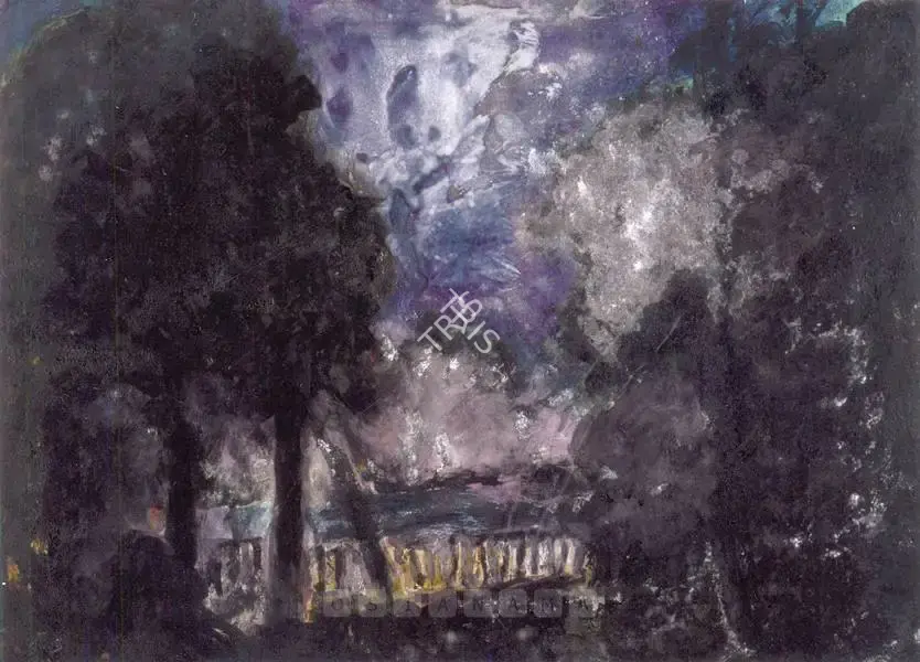 Rabindranath Tagore (Artist), Untitled (Landscape), Painting
