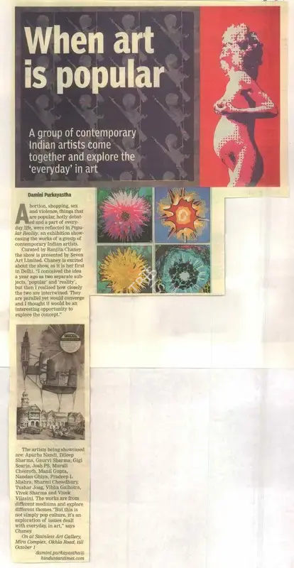 Damini Purkayastha (Reporter), When Art is Popular, 2008, Newspaper Clipping