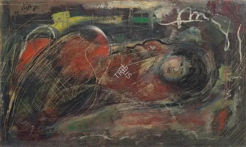 Mookherjea, Sailoz (Artist). Untitled (Dreaming Girl), n.d. | Painting, Sa.Onl/20.04.21, 2021 · Saffronart