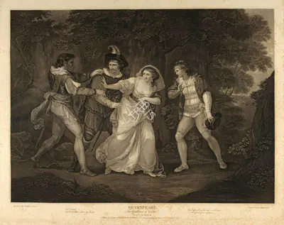 After Angelica Kauffman (Artist), Two Gentlemen of Verona, 1792, Aquatint