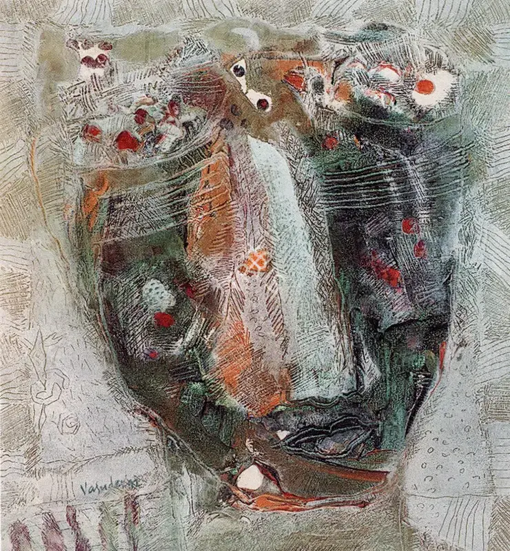 S.G. Vasudev (Artist), Head, 1992, Painting