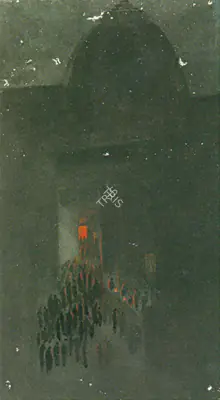 Gaganendranath Tagore (Artist), Kalipuja Night, Painting