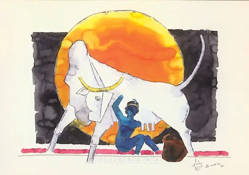M.F. Husain (Artist), Krishna, 1972, Painting