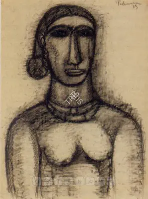 Akbar Padamsee (Artist), Lady, 1953, Painting