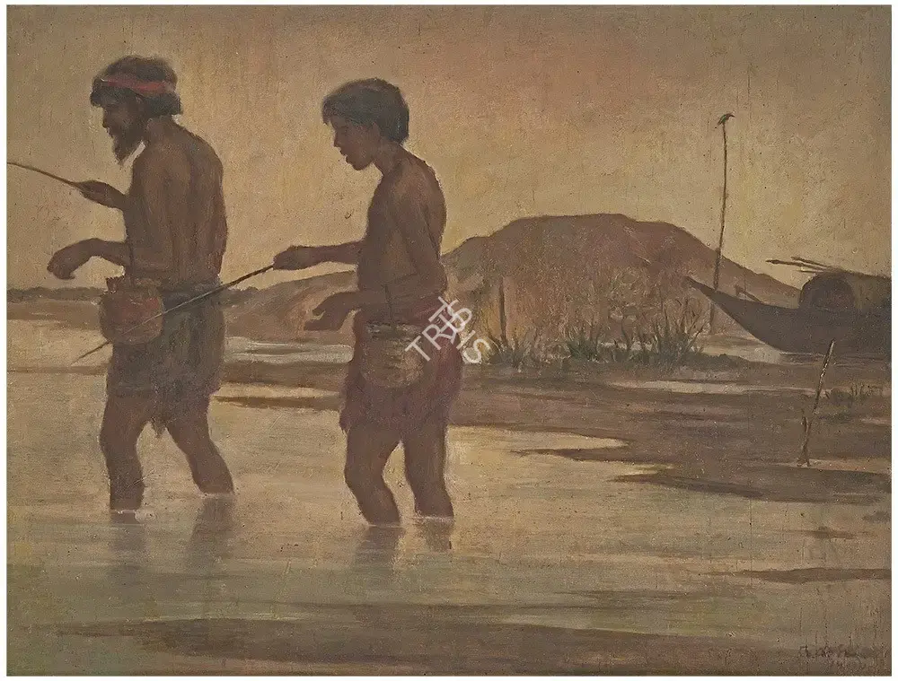 Gobardhan Ash (Artist), Fishing For Provisions, 1940, Painting