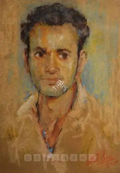 Atul Bose (Artist), Portrait Of A Young Man, 1939, Drawing
