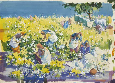 S.H. Raza (Artist), Untitled, 1940, Painting
