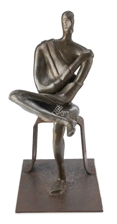 Davierwalla, A.M. (Artist). Untitled (Seated Man), 1960 | Sculpture, Pu.Mum/17.10.24, 2024 · Pundole