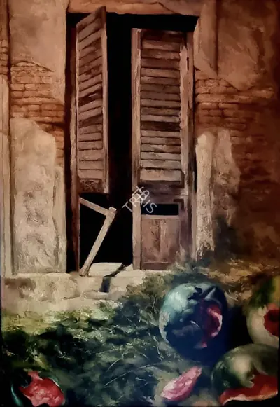 Sanjay Bhattacharya (Artist), Untitled (Wooden Door), 1991, Painting