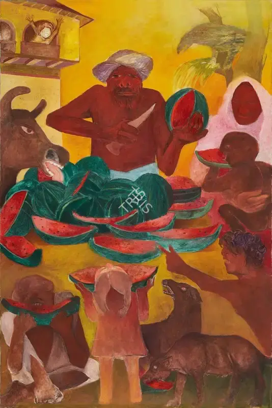 Khanna, Krishen (Artist). A Season of Watermelons, c.2007 | Painting, AG.Onl/28.10.23, 2023 · Asta Guru
