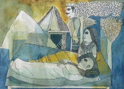 Badri Narayan (Artist), Looking out, into Space, 2002, Painting