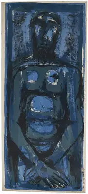 Tyeb Mehta (Artist), Christ, 1958, Painting
