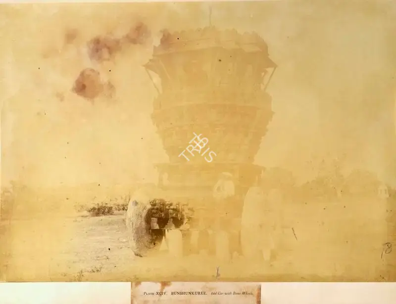 Colonel Thomas Biggs (Photographer), Bunshunkuree. Idol Car with Stone Wheels, Antiquarian Photograph