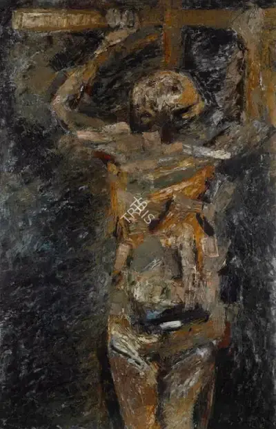 Tyeb Mehta (Artist), Crucifixion, 1959, Painting