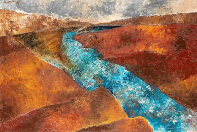 Padamsee, Akbar (Artist). Untitled (Metascape), 1983 | Painting, Bon.Lon/24.10.18, 2018 · Bonhams