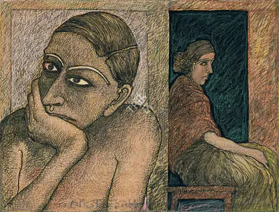 Chowdhury, Jogen (Artist). Lonely, 1988 | Painting, AG.Onl/26.09.22, 2022 · Asta Guru