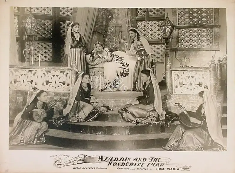 Anant Wadadeker (Cinematographer), Aladdin Aur Jaadui Chiraag, 1952, Lobby Card