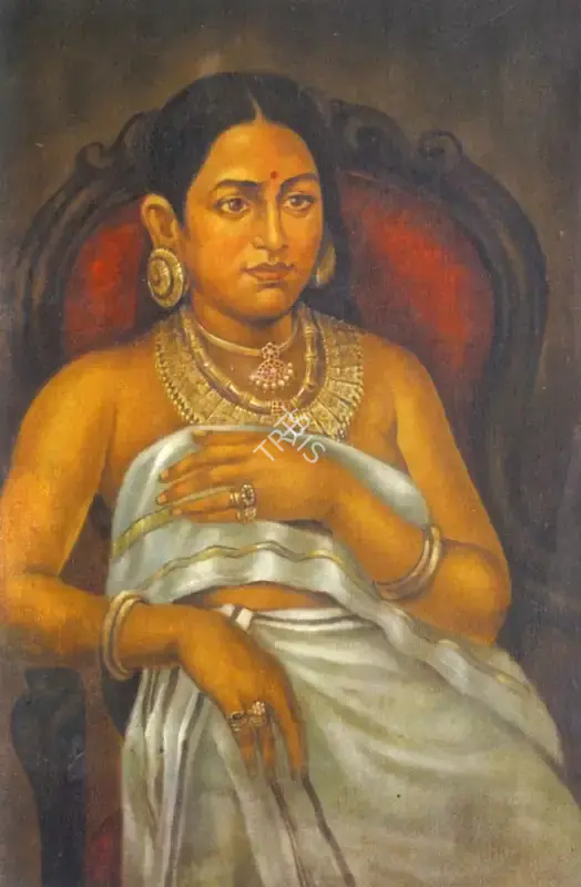 Raja Ravi Varma (Artist), Bharani Thirunal Rani Parvathi Baye, 1918, Painting