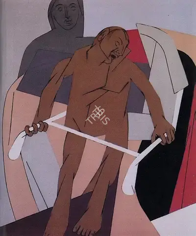 Tyeb Mehta (Artist), Woman in a Rickshaw, 1988, Painting