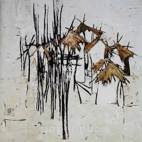 B. Prabha (Artist), Huts, 1964, Painting
